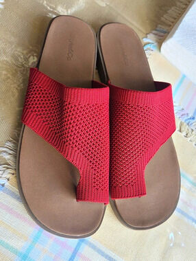 Style&Co. Woven Slide Sandals in Red